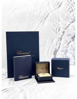 (LIKE NEW) 2022 CHOPARD HAPPY DIAMONDS RING IN 18K 750 WHITE GOLD SIZE 51 -FULL SET-