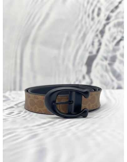 (LIKE NEW) COACH SIGNATURE BUCKLE CUT TO SIZE REVERSIBLE BELT SIZE 44