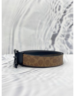 (LIKE NEW) COACH SIGNATURE BUCKLE CUT TO SIZE REVERSIBLE BELT SIZE 44