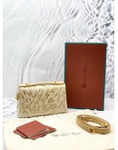 (UNUSED)LORO PIANA EXTRA POCKET L19 POUCH IN SILK JACQUARD WITH STRAP -FULL SET-