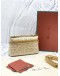 (UNUSED)LORO PIANA EXTRA POCKET L19 POUCH IN SILK JACQUARD WITH STRAP -FULL SET-