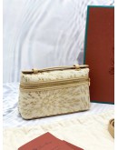 (UNUSED)LORO PIANA EXTRA POCKET L19 POUCH IN SILK JACQUARD WITH STRAP -FULL SET-