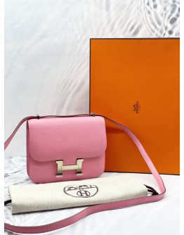 (LIKE NEW) 2020 HERMES CONSTANCE 18 CROSSBODY BAG IN CHERRY BLOSSOM PINK EPSOM LEATHER -FULL SET-
