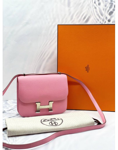 (LIKE NEW) 2020 HERMES CONSTANCE 18 CROSSBODY BAG IN CHERRY BLOSSOM PINK EPSOM LEATHER -FULL SET-