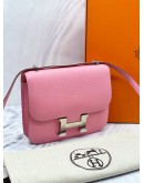 (LIKE NEW) 2020 HERMES CONSTANCE 18 CROSSBODY BAG IN CHERRY BLOSSOM PINK EPSOM LEATHER -FULL SET-