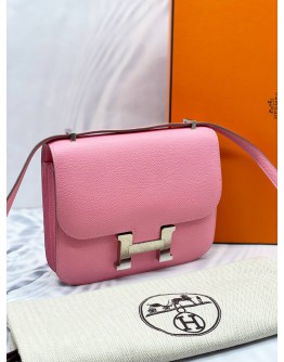 (LIKE NEW) 2020 HERMES CONSTANCE 18 CROSSBODY BAG IN CHERRY BLOSSOM PINK EPSOM LEATHER -FULL SET-