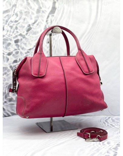 TOD'S D-STYLING LEATHER SHOULDER BAG PINK