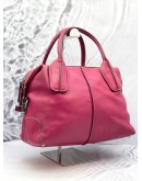 TOD'S D-STYLING LEATHER SHOULDER BAG PINK