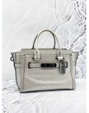 COACH SWAGGER CARRYALL IN PEBBLE LEATHER SILVER 