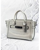 COACH SWAGGER CARRYALL IN PEBBLE LEATHER SILVER 