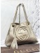 GUCCI GG SOHO PEBBLED LEATHER METALLIC SHOULDER BAG