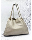GUCCI GG SOHO PEBBLED LEATHER METALLIC SHOULDER BAG