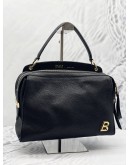 BALLY SIGNATURE B LOGO TWO WAY HANDBAG IN BLACK LEATHER