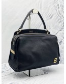 BALLY SIGNATURE B LOGO TWO WAY HANDBAG IN BLACK LEATHER