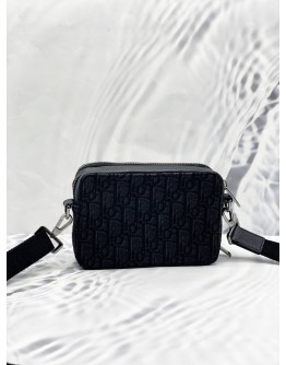 (LIKE NEW) CHRISTIAN DIOR WALLET WITH STRAP OBLIQUE JACQUARD BLACK 