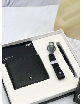 (BRAND NEW) MONT BLANC GIFT SET- WALLET, KEY CHAIN & PEN 