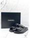 (LIKE NEW) CHANEL BLACK GATE NO5 BACKLESS CC LOGO SLIDE DAD SANDALS SIZE 38