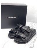 (LIKE NEW) CHANEL BLACK GATE NO5 BACKLESS CC LOGO SLIDE DAD SANDALS SIZE 38