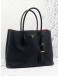 PRADA IN BLACK SAFFIANO LEATHER CUIR TWIN TOTE BAG WITH STRAP