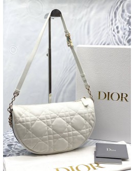 (LIKE NEW)CHRISTIAN DIOR CANNAGE MEDIUM VIBE HOBO BAG IN WHITE