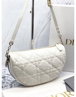 (LIKE NEW)CHRISTIAN DIOR CANNAGE MEDIUM VIBE HOBO BAG IN WHITE