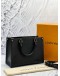 (LIKE NEW) LOUIS VUITTON ON THE GO PM IN BLACK MONOGRAM EMPREINTE LEATHER -FULL SET- 