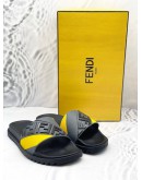 (UNUSED) FENDI RUBBER FUSSBETTS SLIDES EMBOSSED DIAGONAL FF SIZE UK 8 -FULL SET- 