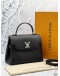 (LIKE NEW) MICROCHIP LOUIS VUITTON LOCKME EVER BLACK LEATHER BAG -FULL SET- 