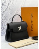 (LIKE NEW) MICROCHIP LOUIS VUITTON LOCKME EVER BLACK LEATHER BAG -FULL SET- 