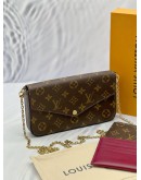 (LIKE NEW) LOUIS VUITTON FELICIE FLAP BAG IN BROWN MONOGRAM CANVAS -FULL SET-  