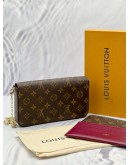 (LIKE NEW) LOUIS VUITTON FELICIE FLAP BAG IN BROWN MONOGRAM CANVAS -FULL SET-  
