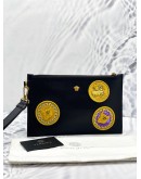(UNUSED) VERSACE LA MEDUSA LUNAR NEW YEAR PATCHES POUCH BLACK 