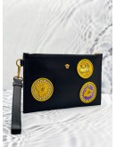 (UNUSED) VERSACE LA MEDUSA LUNAR NEW YEAR PATCHES POUCH BLACK 