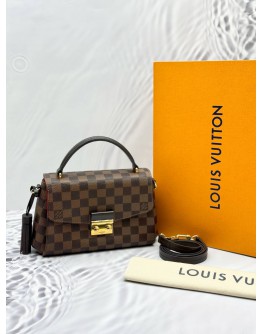(LIKE NEW) LOUIS VUITTON CROISETTE IN BROWN DAMIER EBENE CANVAS -FULL SET-