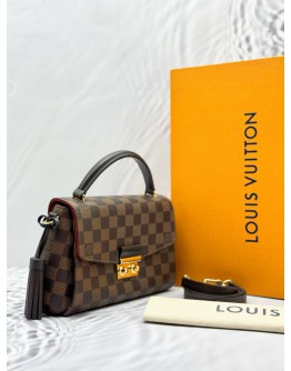 (LIKE NEW) LOUIS VUITTON CROISETTE IN BROWN DAMIER EBENE CANVAS -FULL SET-