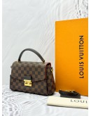 (LIKE NEW) LOUIS VUITTON CROISETTE IN BROWN DAMIER EBENE CANVAS -FULL SET-