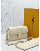 (LIKE NEW) 2024 LOUIS VUITTON METIS WALLET ON CHAIN WHITE MONOGRAM EMPREINTE LEATHER -FULL SET-