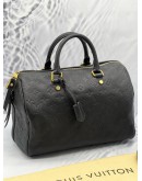 LOUIS VUITTON SPEEDY BANDOULIERE 30 IN BLACK MONOGRAM EMPREINTE LEATHER