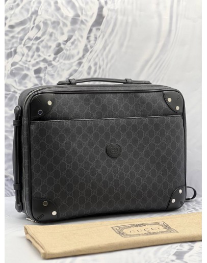 (LIKE NEW) GUCCI BRIEFCASE BACKPACK WITH BLACK STRAP IN GG SUPREME 