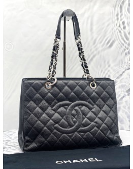 (LIKE NEW) 2011 CHANEL GST GRAND SHOPPING TOTE BAG IN BLACK CAVIAR LEATHER SHW