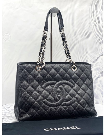 (LIKE NEW) 2011 CHANEL GST GRAND SHOPPING TOTE BAG IN BLACK CAVIAR LEATHER SHW