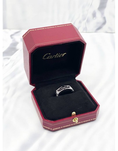 (LIKE NEW)CARTIER MAILLON PANTHÈRE RING IN 18K 750 WHITE GOLD SIZE 62