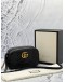 (LIKE NEW) GUCCI GG MARMONT SMALL CROSSBODY BAG BLACK MATELASSE CHEVRON LEATHER WITH GOLD GG LOGO -FULL SET-