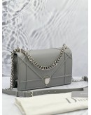 (LIKE NEW) CHRISTIAN DIORAMA MEDIUM IN SILVER LEATHER 
