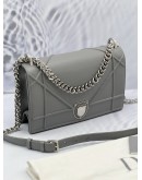 (LIKE NEW) CHRISTIAN DIORAMA MEDIUM IN SILVER LEATHER 