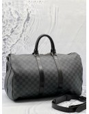 (LIKE NEW) LOUIS VUITTON KEEPALL BANDOULIERE 45 DAMIER GRAPHITE CANVAS 