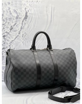 (LIKE NEW) LOUIS VUITTON KEEPALL BANDOULIERE 45 DAMIER GRAPHITE CANVAS 