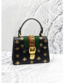 (LIKE NEW) GUCCI SYLVIE SMALL BEE AND STAR SHOULDER BAG WITH STRAP