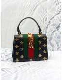 (LIKE NEW) GUCCI SYLVIE SMALL BEE AND STAR SHOULDER BAG WITH STRAP