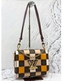 (LIKE NEW) LOUIS VUITTON TWIST MM DAMIER CHECK MONOGRAM LEATHER SHOULDER BAG 